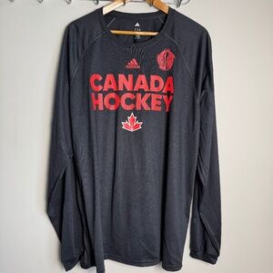 World Cup of Hockey 2016 Men's Adidas Performance Long‎ Sleeve T-Shirt Black XL